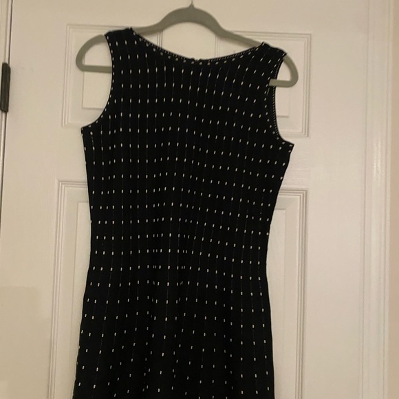Nic + Zoe Fit & Flare Sleeveless  Knit Midi Dress Black White Rectangle Dot Sz M - Picture 3 of 5
